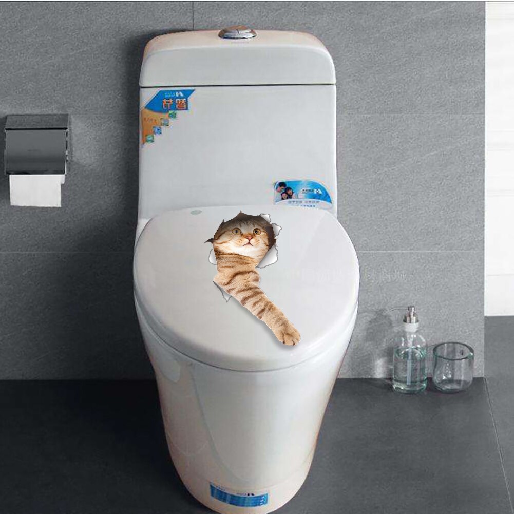 DIY 3D Funny Cat Bathroom Toilet Decorative Wall S... – Grandado