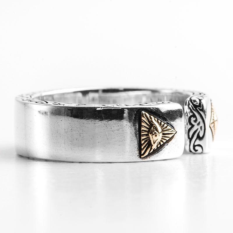 925 Sterling Silver European and American Devil God Eyes Retro Exaggerated Opening Adjustable Men and Women Ring
