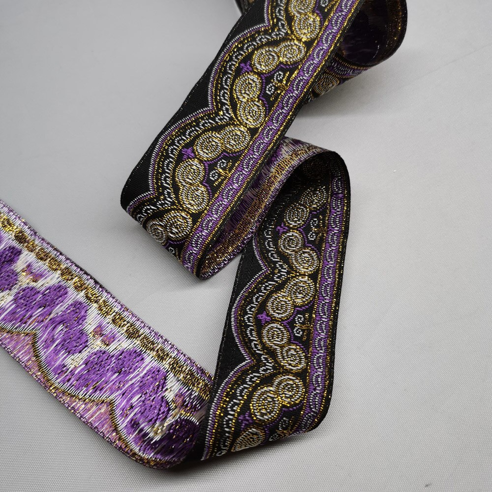 Ruban Jacquard tissé, 33mm de large, 7 yards, sangle pour chien, bricolage, plusieurs Styles: 13