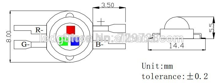 3 watts rgb led good high power 4pins led diodes