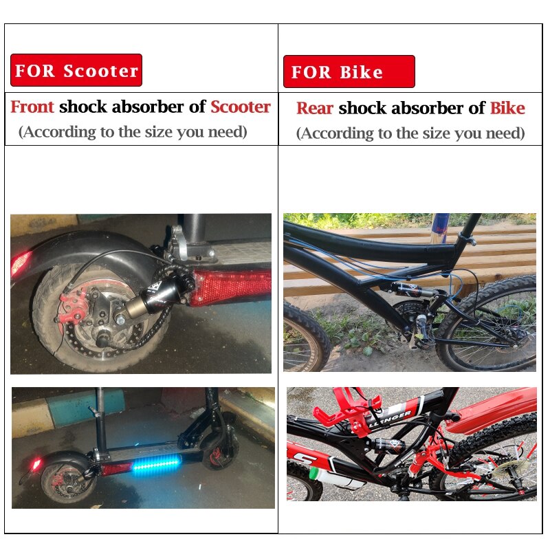 120/125/150/165/190Mm Aluminium Fiets Hydraulische Voor Achter Schokdemper Voor Scooter mtb Vouwfiets Onderdelen