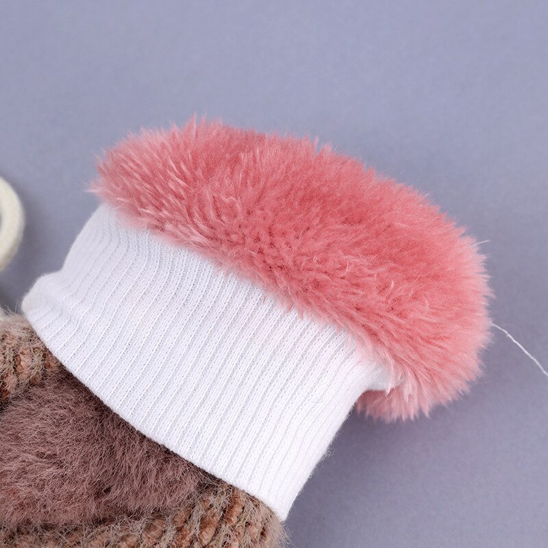 Winter Velvet Hanging Neck Warm Children'S Gloves 5-9 Years Old Pupils Carrot Cartoon Men And Women Mittens
