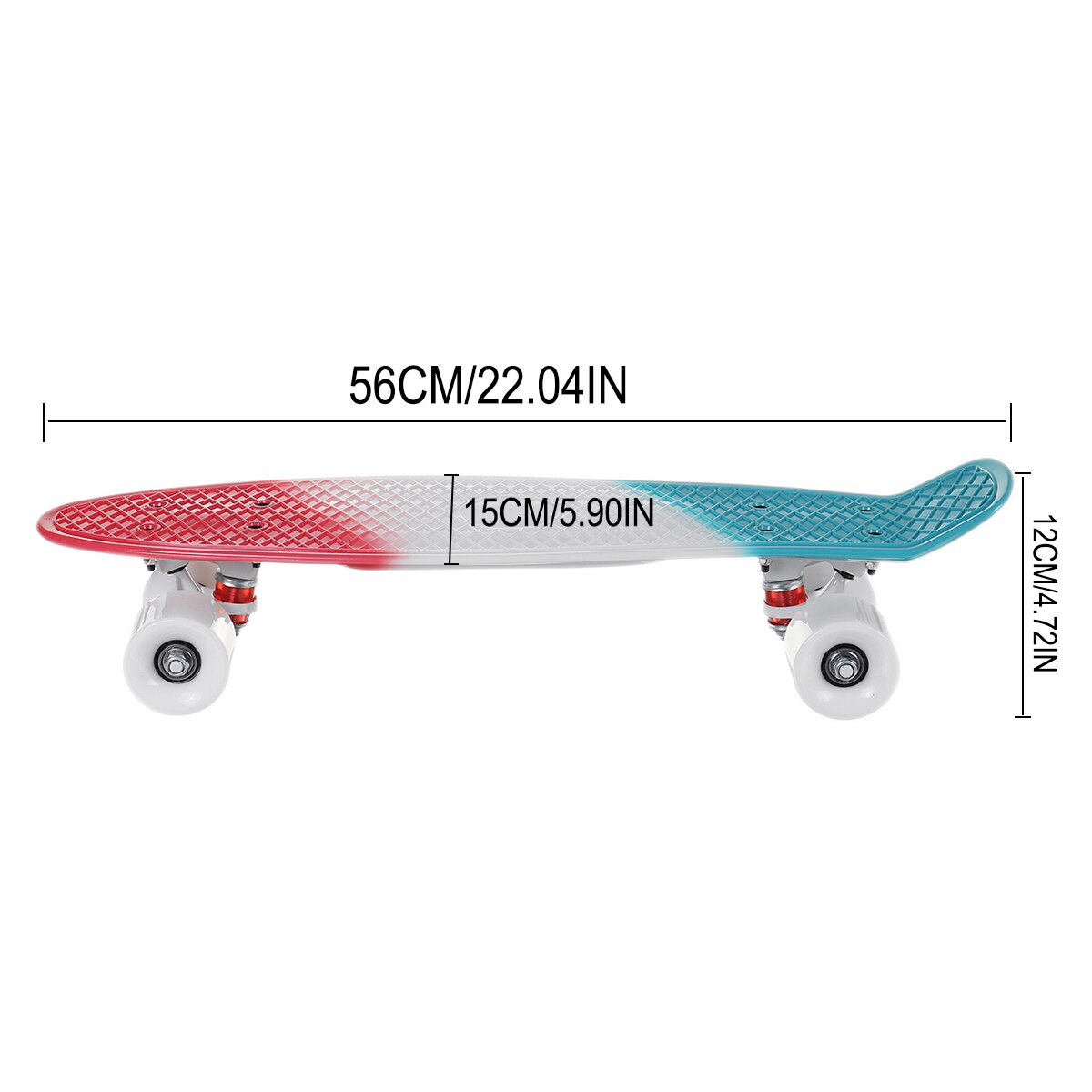 22Inch 4 Kleuren Plastic Mini Cruiser Skate Board Vis Board Kinderen Scooter Longboard Skateboards Retro Longboard Board Wiel