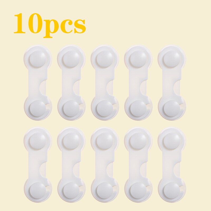 Serrure à tiroirs multifonction 10 pièces | Serrure en plastique pour enfants, armoire, réfrigérateur, fenêtre, placard, protection de la sécurité des enfants en bas âge: 10pcs white
