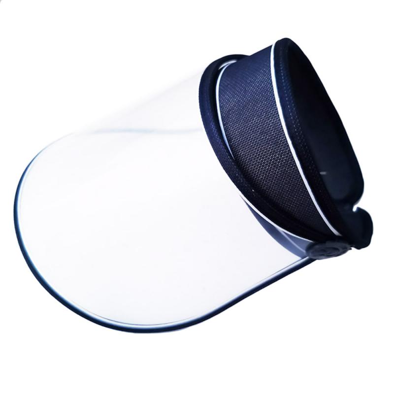 Women Summer Sun Protection Ultraviolet Sun Visor Hats Transparent Plastic Sunshade Hat Face Shield Outdoor Travel Beach Caps: Navy