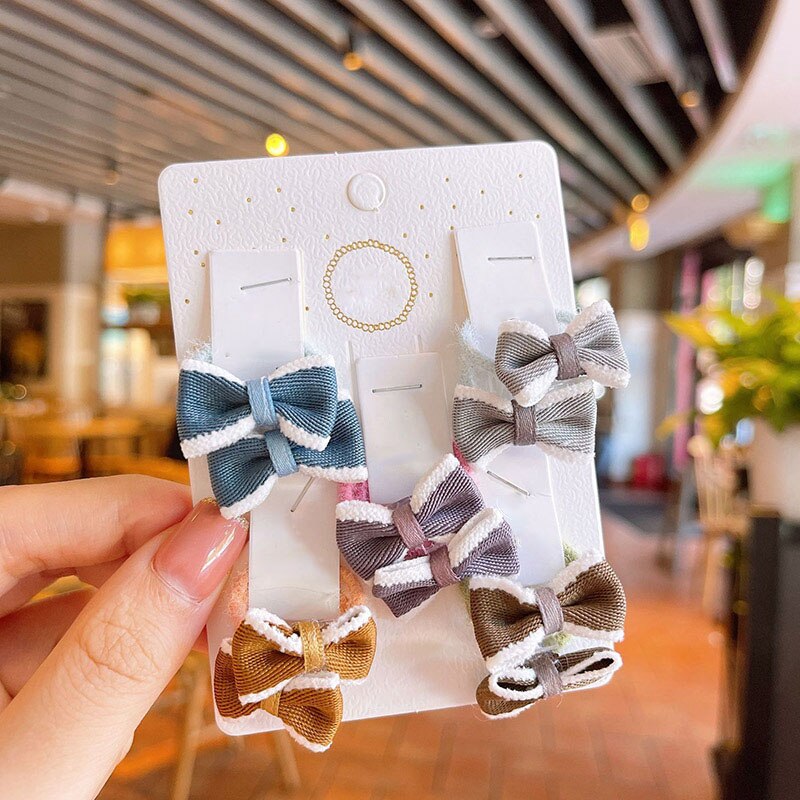 10 pz/lotto Bowknot accessori per capelli per bambini principessa ragazze Solid Dot fascia per capelli copricapo bambini corde per capelli elastici copricapo: style4