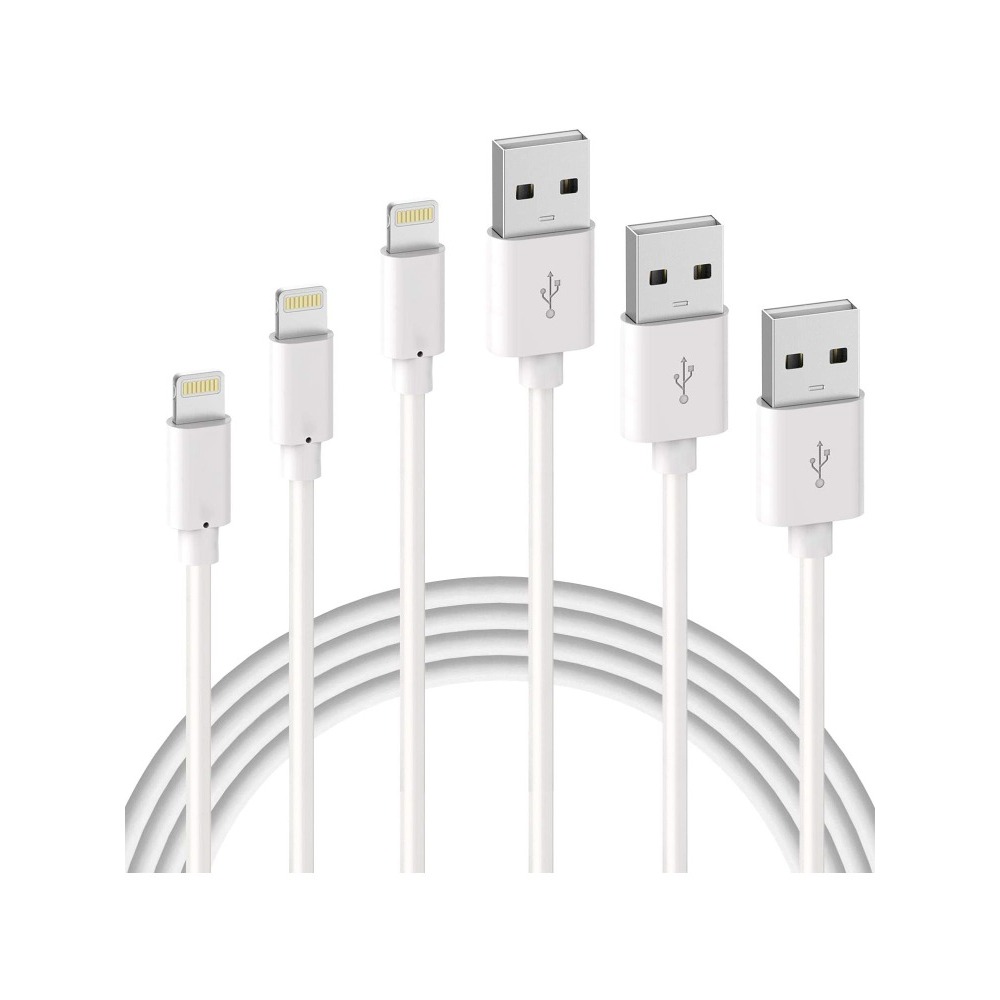 3 Pack iPhone Charger Cable, 1m, 2m, 3m, MFi Certified, Lightning Cable, Fast Charging for iPhone 13 12 11 Pro XS Max XR X 8 7