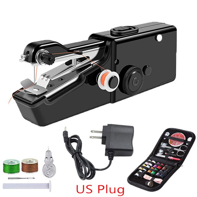 Electric Portable Sewing Machine Handheld Mending Clothes Machine Cordless Stitch Household Tool Fabric Clothing Kids Cloth: F2
