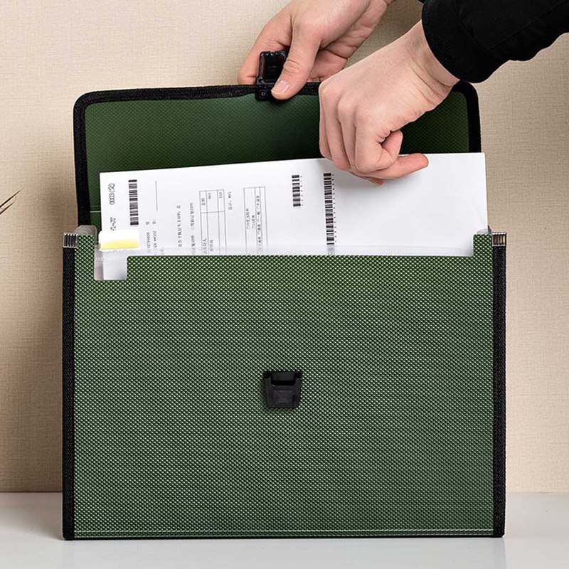 Fireproof Expanding File Folder Waterproof Document Organizer With A4 Resistant Pouch, With Zipper Closure