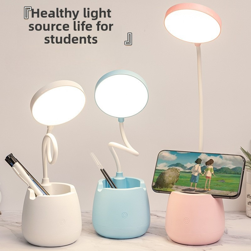 LED Oogbescherming Bureaulamp USB Bedlampje Opladen Student Studie Slaapzaal Leeslamp Slaapkamer Nachtlampje Cadeau