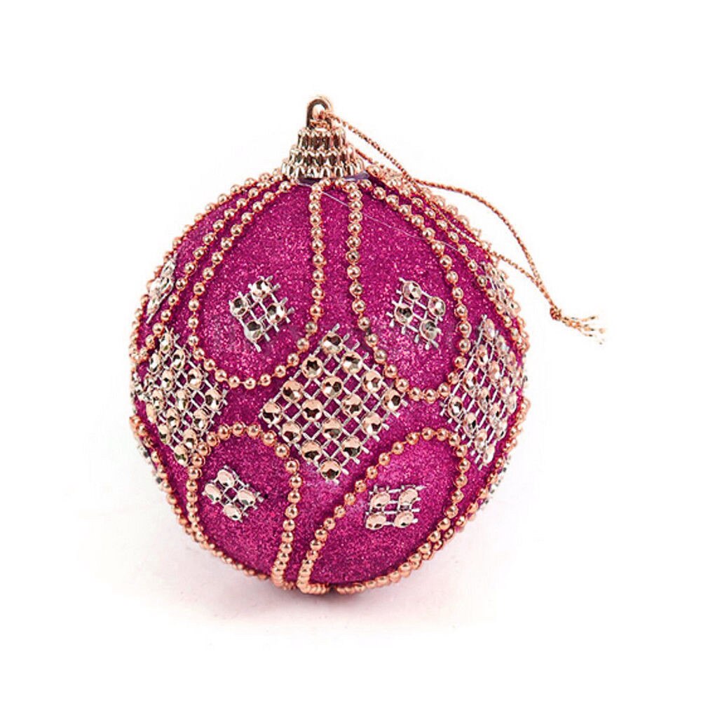 1pc farverige rhinsten glitter julekugler ornament hængende kugler dekoration til julefest juletræ dekoration