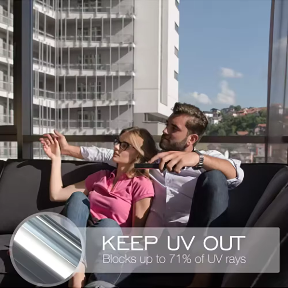 Yksisuuntainen peili-ikkunakalvo suojaa eristyslasikalvo yksityisyys koti-ikkuna parveke aurinkovoidetarra