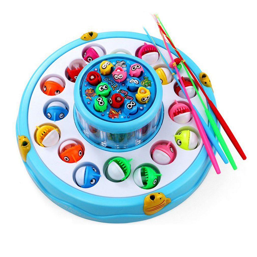 Juego de pesca giratorio Musical para niños, juguetes deportivos para el aire libre, con forma de concha de doble capa: Double Flash Blue