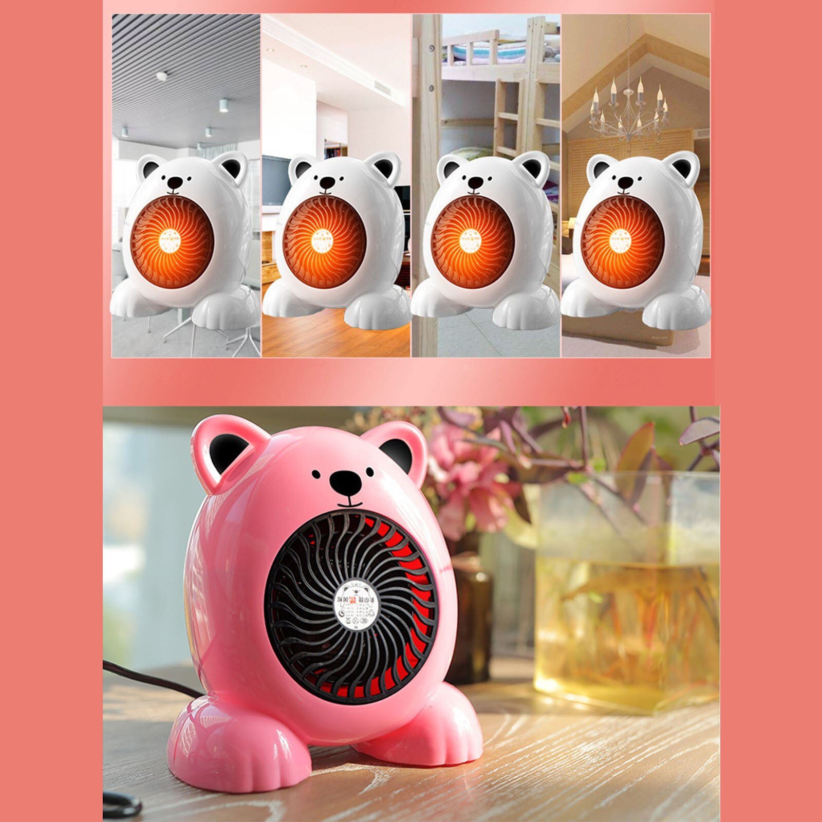 Mooie Draagbare Elektrische Kachel Ventilator Huishoudelijke Indoor Kachel Draagbare Mini Desktop Air Heater Winter Kachel Ventilator Elektrische Kachel