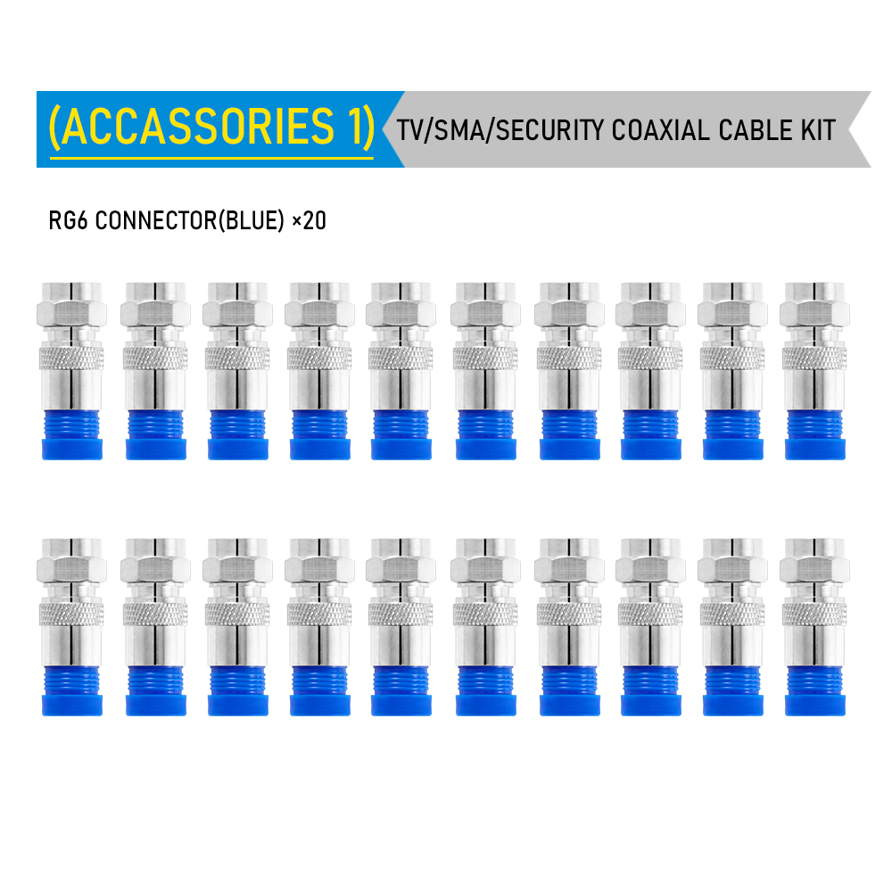 impostato di strumenti per l'installazione di telecamere CCTV Pinze a compressione per connettore F/BNC/RCA RG-58/59/62/6 (3C/4C/5C) Tipo kit spelafili: nero