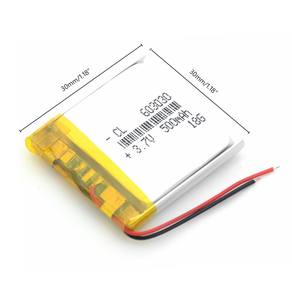 500mAh 3.7V rechargeable battery 603030 li polymer lithium battery li on for MP3 MP4 GPS DVD recorder e-book camera power bank