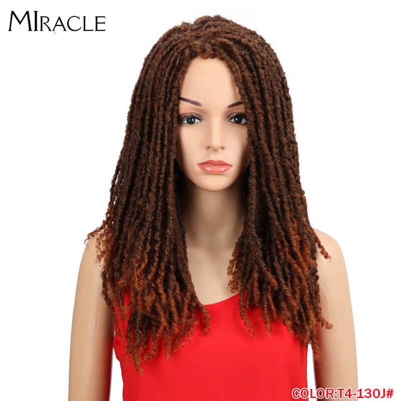 Afro virkade flätor peruk flätor peruk syntetiska peruker för svarta kvinnor virkade flätor twist jumbo dread faux locs frisyr mirakel: T4-130j