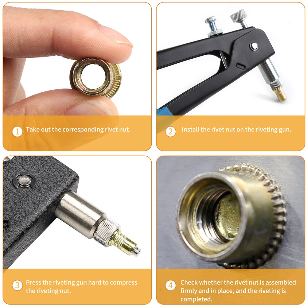 175pcs Zinc Plated Rivetnuts Blind Set Nutserts Threaded Insert Nutsert Cap Flat Head Rivet Nuts Carbon Steel M3 M4 M5 M6 M8 M10