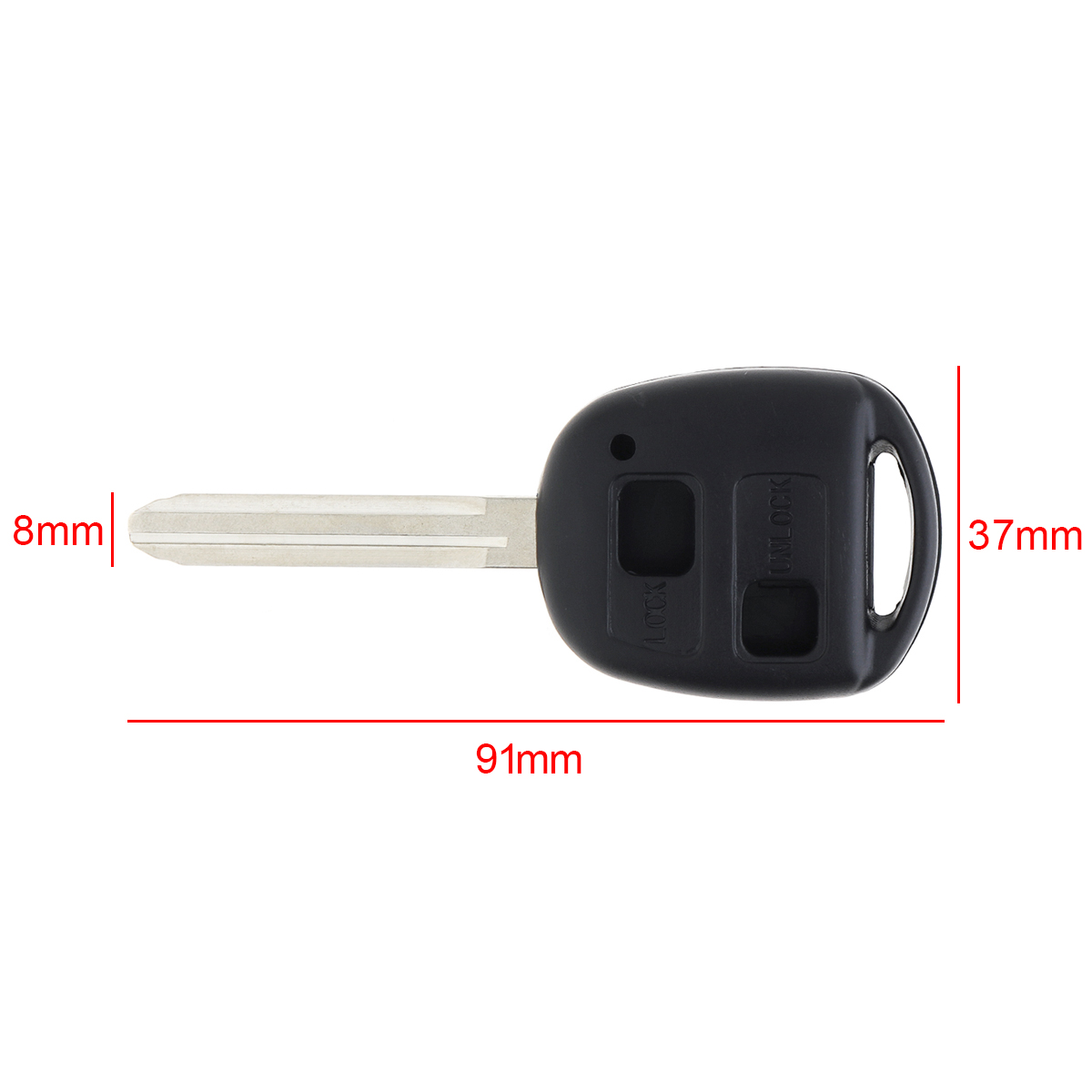 Coque de clé télécommande de voiture 2 boutons, avec lame TOY43 + 2 Micro interrupteurs adaptés à Toyota-Yaris Prado Tarago Camry Corolla: Rose