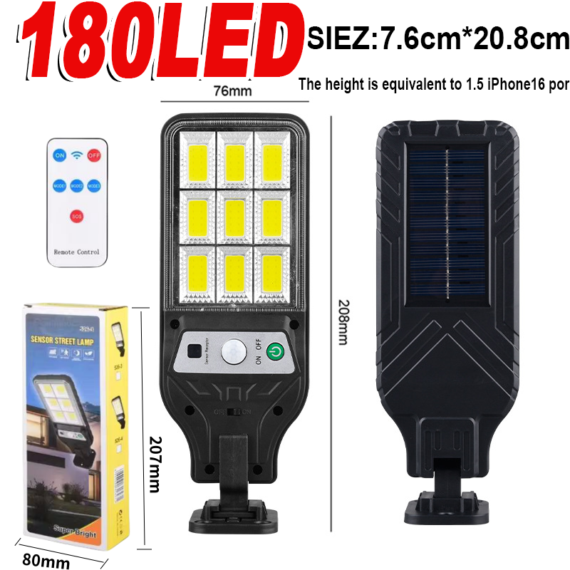 350000 LM Zewnętrzne lampy słoneczne Czujnik ruchu Solarne 3-tryby Wodoodporne oświetlenie ścienne bezpieczeństwa do oświetlenia ulicznego na patio z drzwiami ogrodowymi