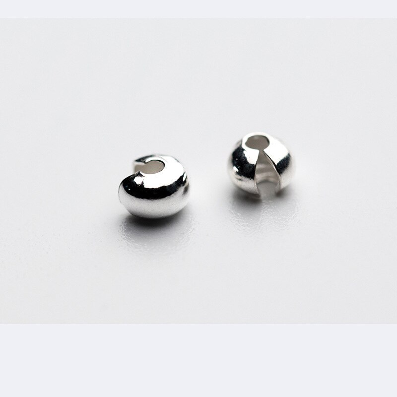 10PCS/LOT 2.5/3.5/4.5/5.5MM 925 Sterling Silver Open Positioning Clips Beads for DIY Fine Jewelry Findings