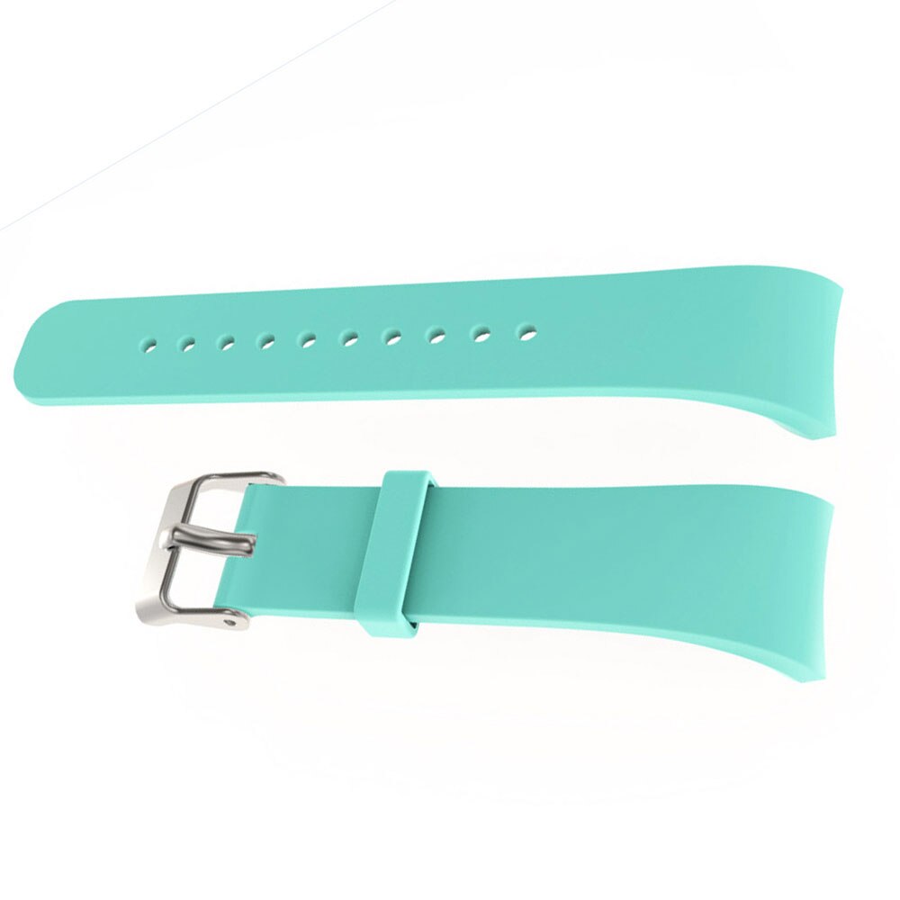 Mode Horloge Bands Luxe Siliconen Horloge Vervanging Band Strap Voor Samsung Gear Fit 2 SM-R360 Sport Smart Horloge Bandjes Correa: Teal green