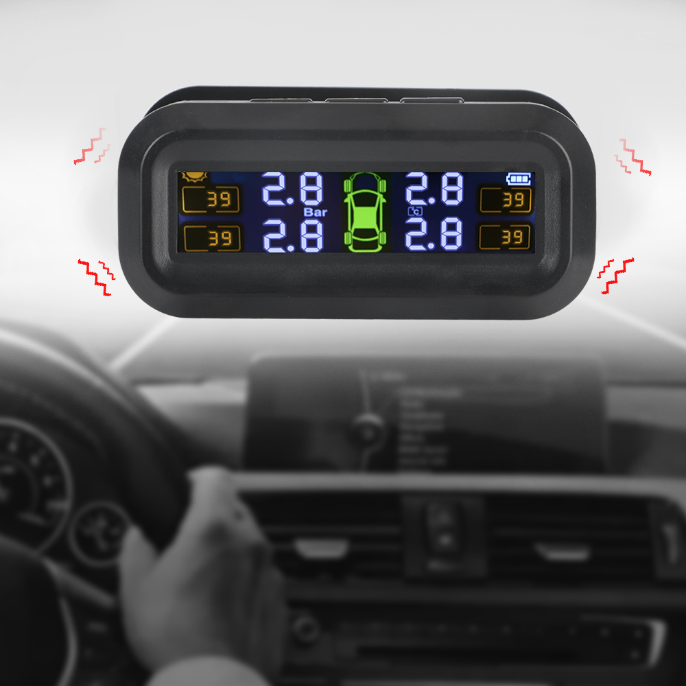 Reifendruckkontrollsystem, Auto-Reifendrucküberwachung, Reifendruckalarm mit 4 externen Sensoren