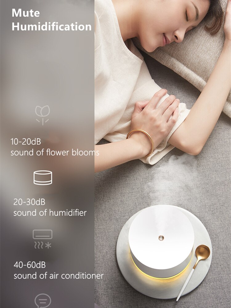 780ML Wireless Air Humidifier White USB Rechargeable Battery Aroma Diffuser With Romantic Lamp Ultrasonic Humidifiers Diffusers