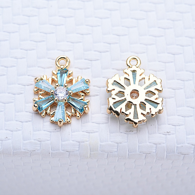 4pz 13x10 MM 24K colore Oro Zircone fiocco di neve Pendenti E Ciondoli Pendenti con Gemme E Perle in Ottone con di Alta Qualità Gioielli Fai Da Te accessori di risultati