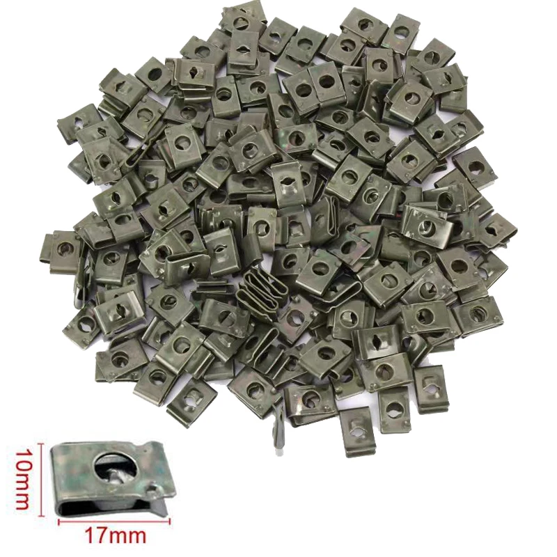 Mixed Car Metal Screw Clips Set U-Type Fastener Clip with Screw Anti-rust Fender Bumper Protection Buckle Iron Sheet Screw: M1.4 / Yellow