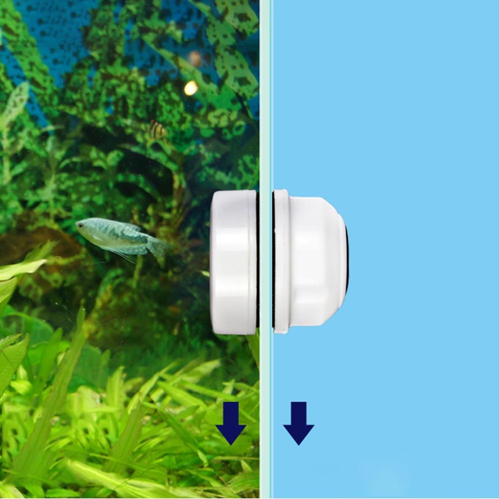 Round Magnetic Floating Aquarium Fish Tank Algae Glass Cleaner Scrubber Clean Brush