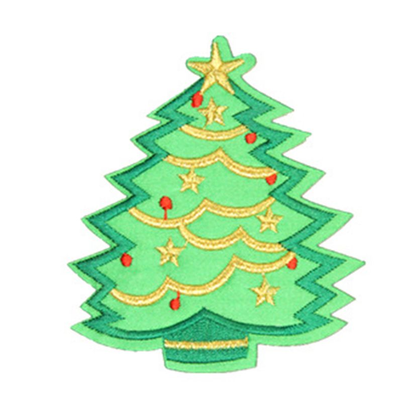 30Pcs Christmas Style Embroidery Patch Heat Transfers Iron On Sew On Patches C6UE