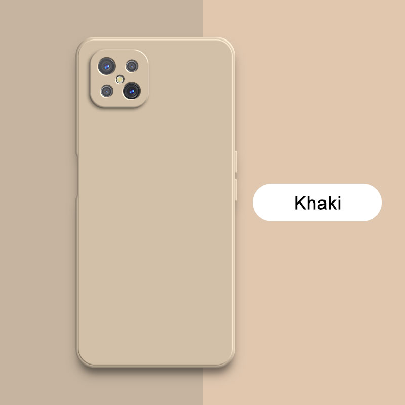 Custodia quadrata in silicone liquido per OPPO A92s Reno4 Reno 4Z Z 5G Fotocamera protettiva 360 Custodia morbida antiurto per telefono Accessori Funda: Neoprene / Avorio