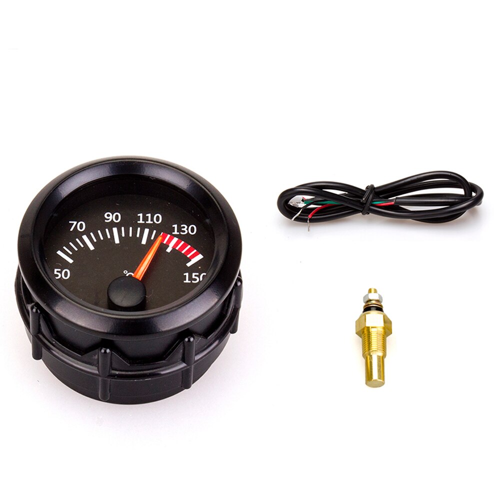 2&#39;&#39; 52mm White LED Pointer Car Oil Temp Temperature Gauge with Sensor 50-150Celsius Oil Temperature Gauge Car Gauge Fit for 12V