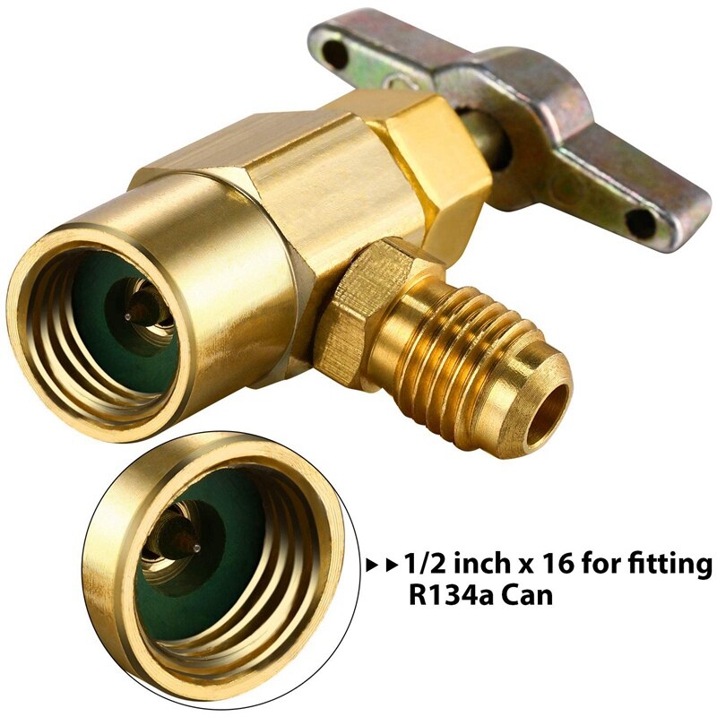 3 Stck R134A Kältemittel Spender Gewinde Ventil Flasche Öffner mit Panzer Adapter für 1/4 Zoll aufflackern Weibliche und 1/2 Zoll männlichen