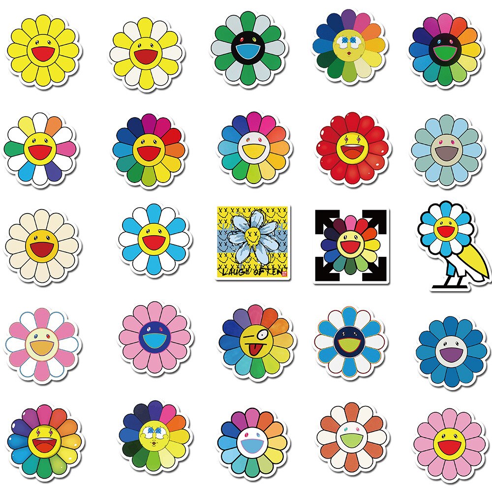 40 Pcs Zon Bloem Art Persoonlijkheid Tij Bagage Koffer Stickers Trolley Case Laptop Stickers