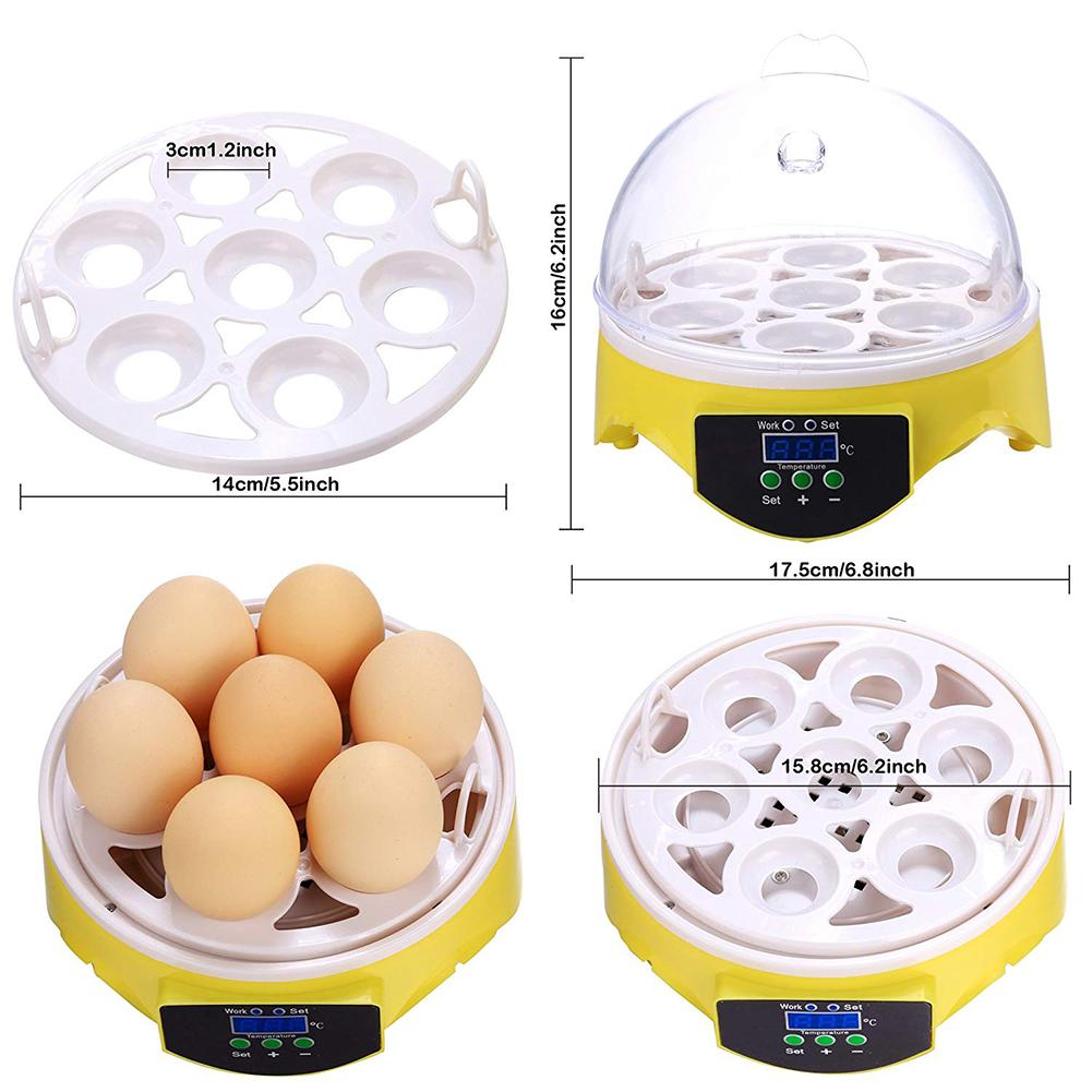 7 egg kylling fugl inkubator egg klekkemaskin automatisk intelligent temperaturkontroll vaktel papegøye brooder gård forsyninger