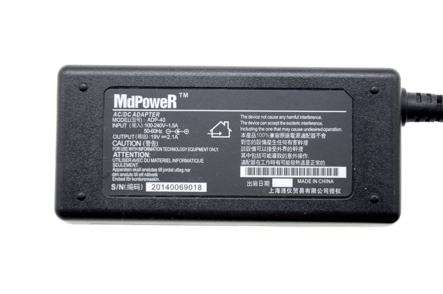 19V 2.1A Voor Asus Lcd Monitor Ac Adapter Voeding Lader Cord ML239H MS202D VX229N-W VX238 VC239N MS246H ADP-40PH ab
