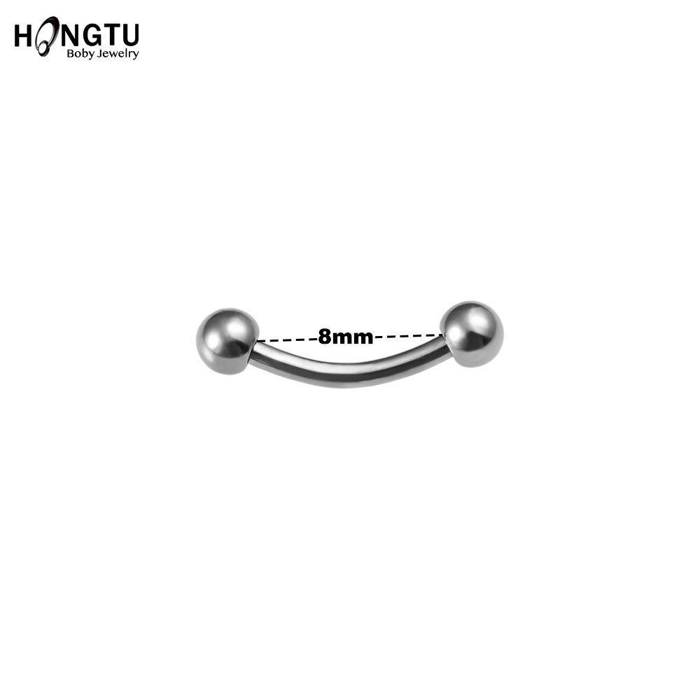 HONGTU 1PC G23 Titan Körper durchbohren Schmuck Punk Hufeisen Septum durchbohren Nase Lippe Ring Ohr Smiley Bar BCR Rund Hantel: TI70008-8mm-1pc