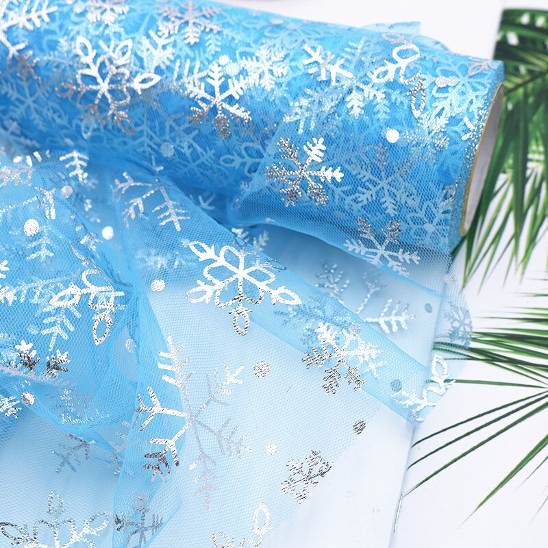 Rollo de tul para boda 10 yardas 15cm decoración azul cielo blanco nieve tul tela tutú vestido DIY Organza Baby Shower suministros