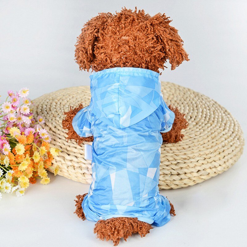 Hund regnfrakker frakker jakker til små hunde med stor opbevaringspose sporty vandtæt elastisk ærmet hundetøj