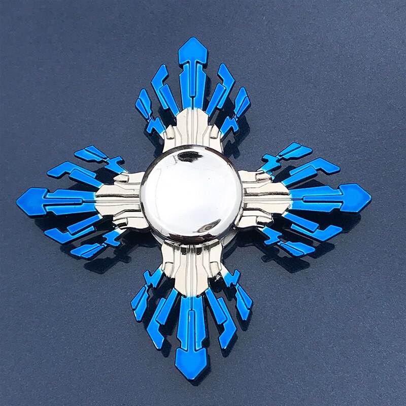 Zink-legierung Fidget Spinner Metall Tri Zappeln Hand Spinner Finger Fokus Spielzeug Glatte Galvanisieren Hybrid Lager Spielzeug Für Kinder: 2