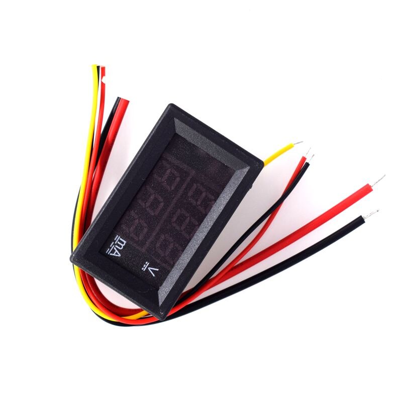 Am05-dc 0-100v 10a digital voltmeter amperemeter dobbelt display spændingsdetektor strømmåler panel amp volt måler 0.28 tommer rød rød