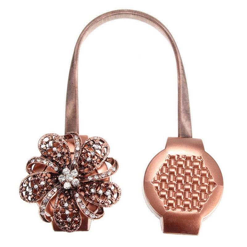 1pc gardinbindare fönsterdekor blomstergardin stansfri installation tieback magnet spänne klämma ståltrådsband tofsar ct: R