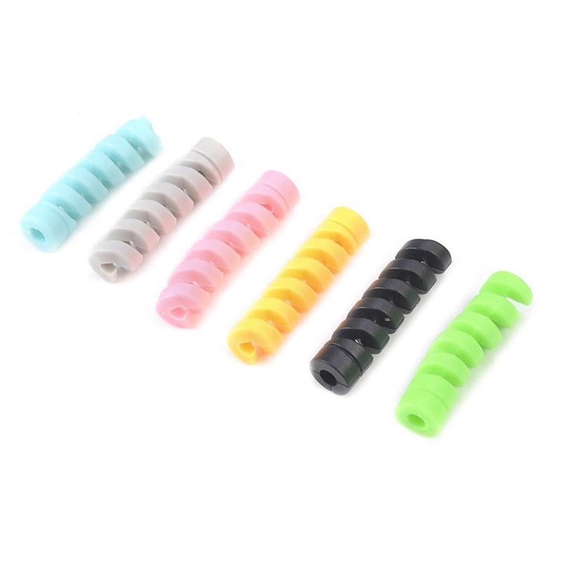 4 Pcs Cable Protector Cord Wire Bobbin Winder Data Line Mini Silicone Cover Charging Cable Winder for Phone Charger Cable