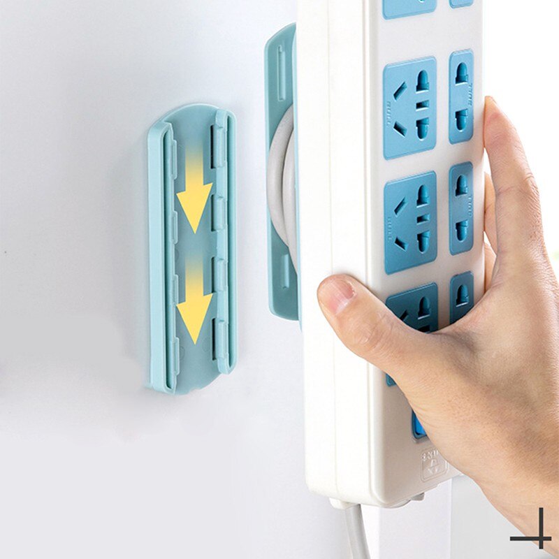 1Pc Zelfklevende Power Strip Houder Met Kabel Organizer, Wall Mount Patch Panel Socket Holder Thuis Organizer