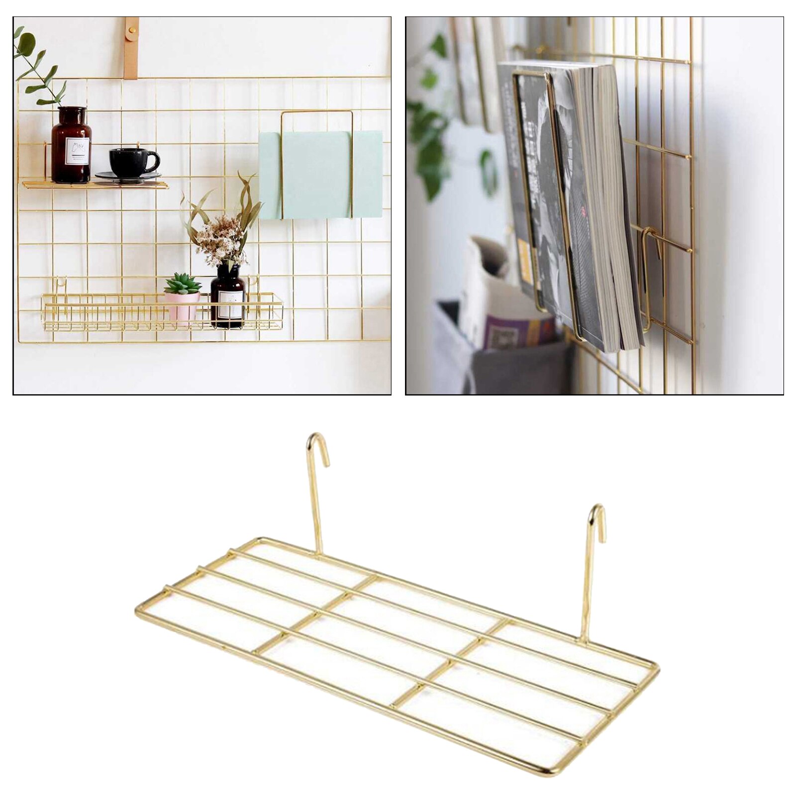 Panel de rejilla de malla para decoración de pared de fotos, pantalla de arte multifunción, organizador para el hogar