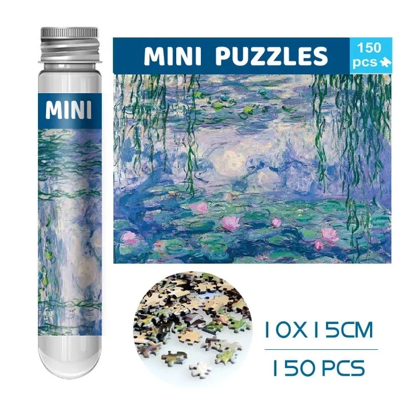 Test Tube Jigsaw Puzzle, pintura mundialmente famosa, Van Gogh a noite estrelada, presente de Natal, 150pcs