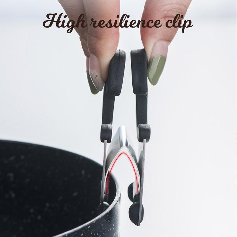 1-2Pcs Stainless Steel Pot Side Clips Anti-Scalding Spoon Holder Prevent Hand Soup Pot Fixed Clamp Cooking Kitchen Gadgets