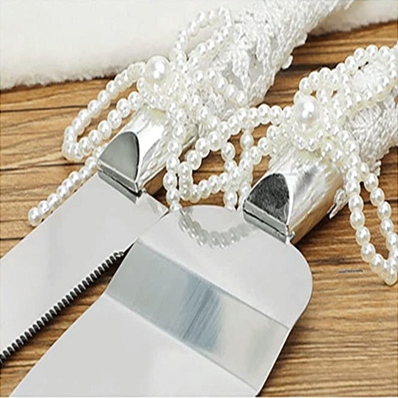 4Piece Wedding Supplies Cake Knife Toasting Flutes and Pie Cake Server Set Marrying Birthday Party Show Tool Bride And Groom Gif